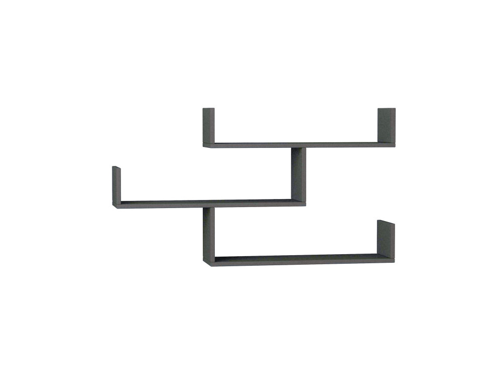 Tibet" houten wandplank - 120 x 22 x 67 cm - Antraciet