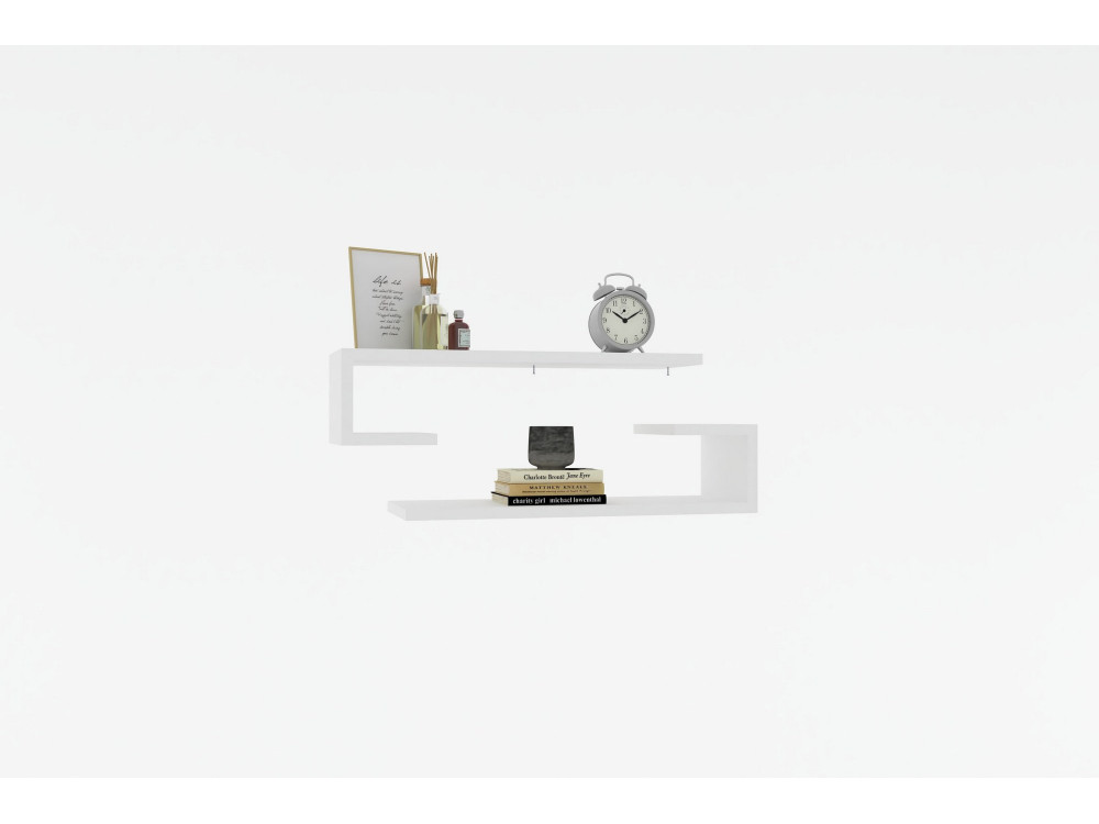 Houten wandplank "Eldo" - 60 x 19 x 15 cm - Wit