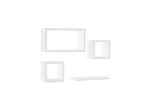 Houten wandplank "Babi" - 43 x 15 x 23 cm - Wit