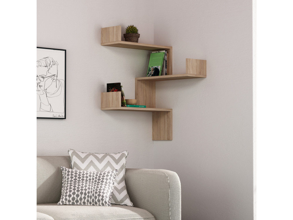 Houten wandplank "Luksa" - 60 x 90 x 60 cm - Eik