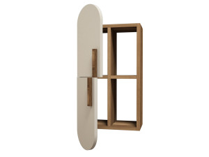 Houten wandplank "Rose" - 35 x 22 x 60 cm - Notencrème