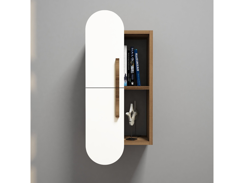 Houten wandplank "Rose" - 35 x 22 x 60 cm - Notenwit