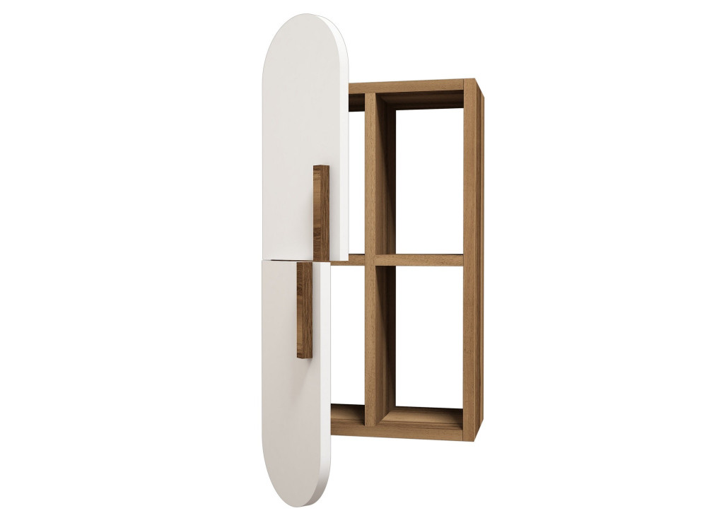 Houten wandplank "Rose" - 35 x 22 x 60 cm - Notenwit