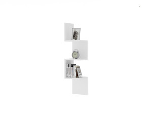 Zikzak" houten wandplank - 25 x 25 x 105 cm - Wit