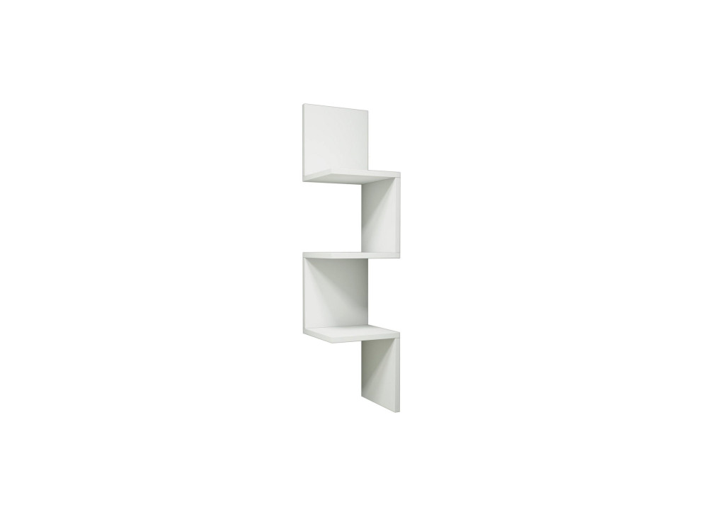 Zikzak" houten wandplank - 25 x 25 x 105 cm - Wit
