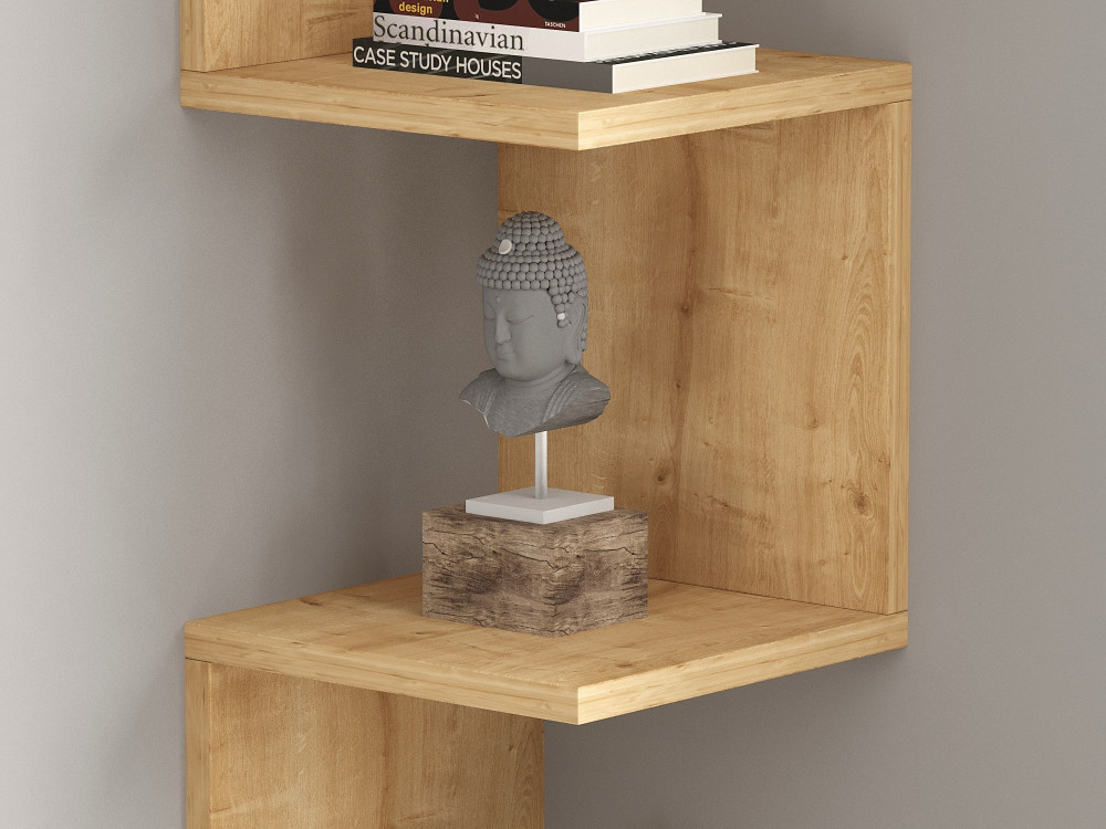 Houten wandplank "Zikzak" - 25 x 25 x 105 cm - Saphir