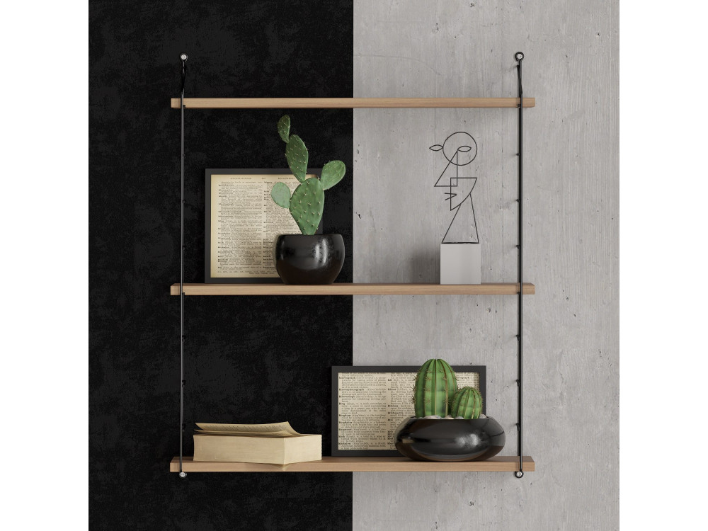 Houten wandplank "Armoni" - 72 x 20 x 85 cm - Notenhout