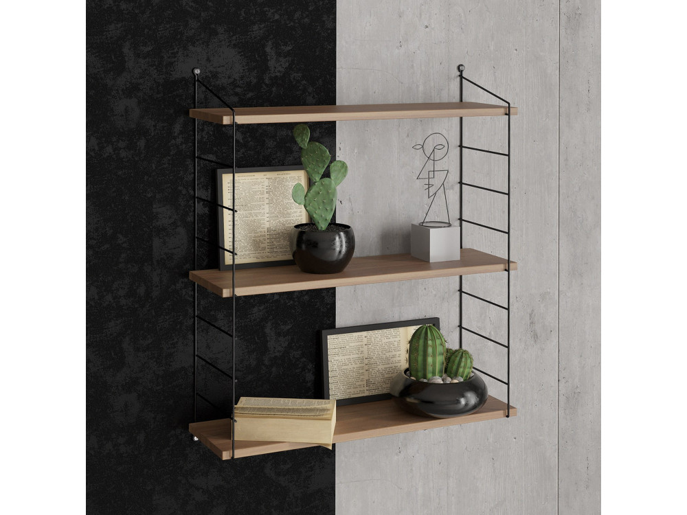 Houten wandplank "Armoni" - 72 x 20 x 85 cm - Notenhout