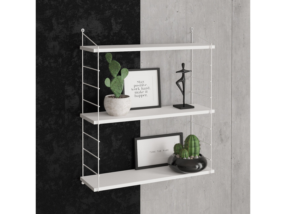 Houten wandplank "Armoni" - 72 x 20 x 85 cm - Wit