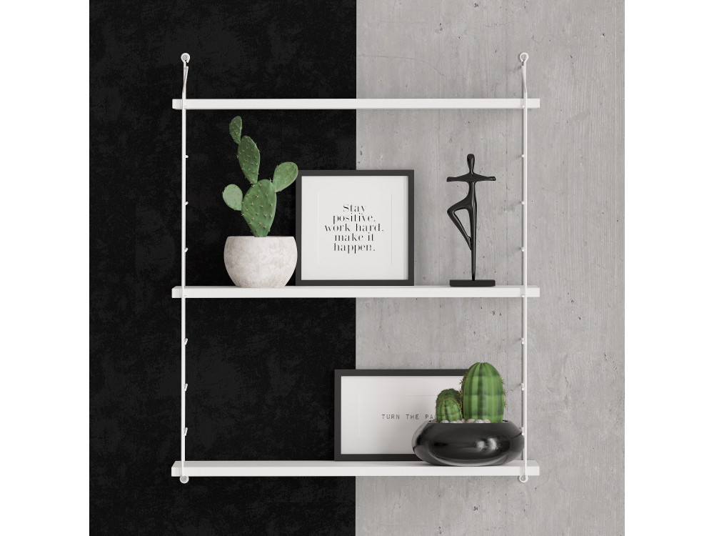 Houten wandplank "Armoni" - 72 x 20 x 85 cm - Wit