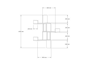 Houten wandplank "Bombe" - 60 x 20 x 105 cm - Wit