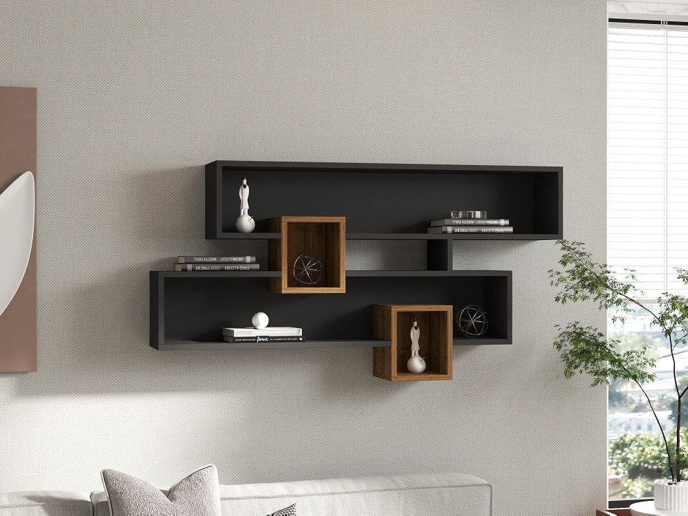 Houten wandplank "Karen" - 120 x 22 x 75 cm - NotelaarAntheciet