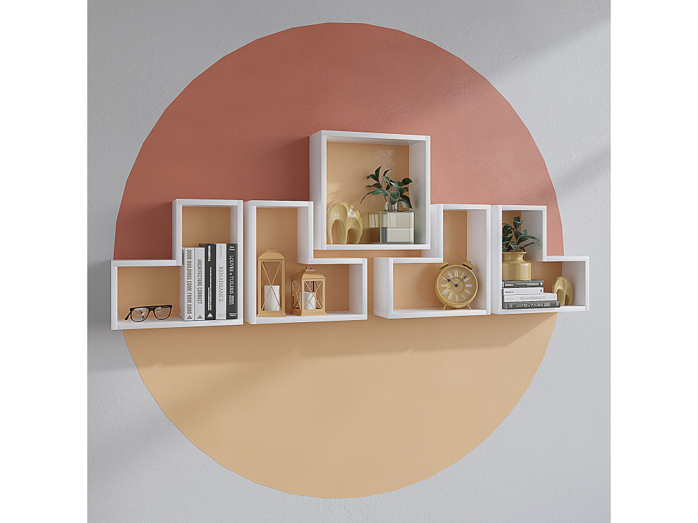 Houten wandplank "Elitra" - 180 x 15 x 59 cm - Wit