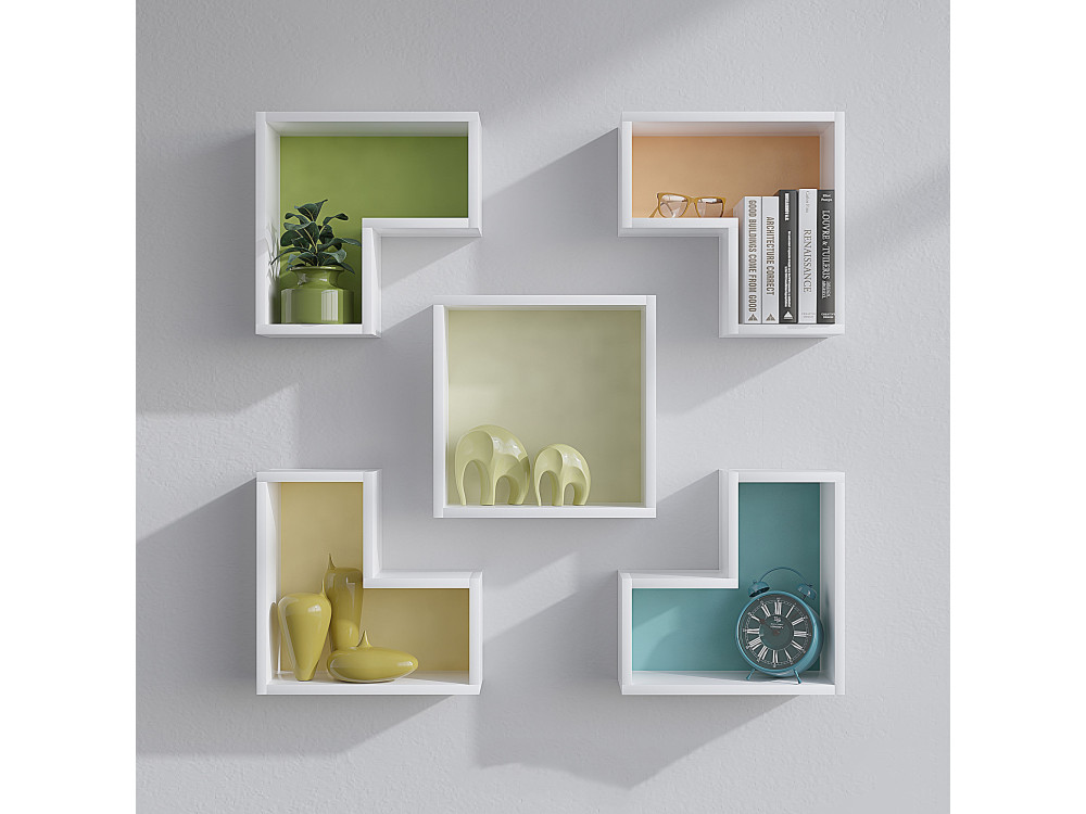 Houten wandplank "Elitra" - 180 x 15 x 59 cm - Wit