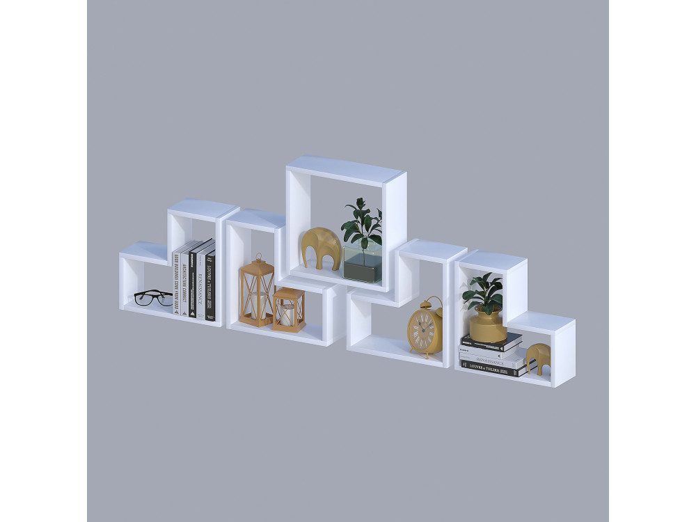 Houten wandplank "Elitra" - 180 x 15 x 59 cm - Wit