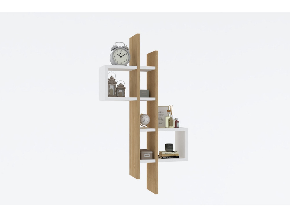 Houten wandplank "Emse" - 53 x 19 x 108 cm - Sapphirewhite Oak