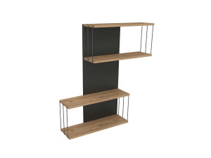 Houten wandplank "Destan" - 65 x 19 x 96 cm - Bruin