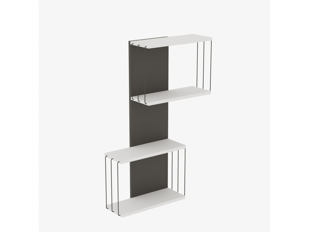 Houten wandplank "Destan" - 65 x 19 x 96 cm - Wit