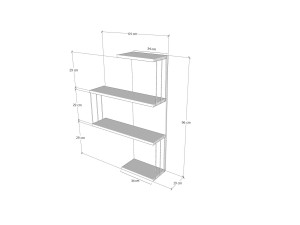 Houten wandplank "Cambel" - 64 x 19 x 96 cm - Wit