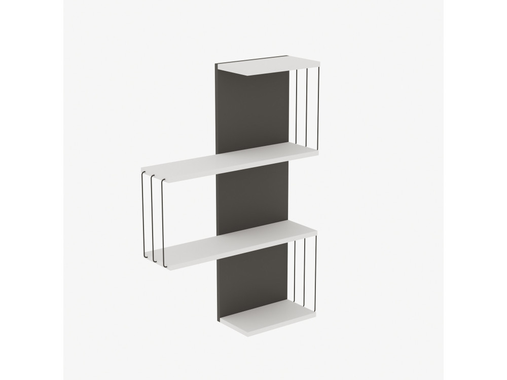 Houten wandplank "Cambel" - 64 x 19 x 96 cm - Wit