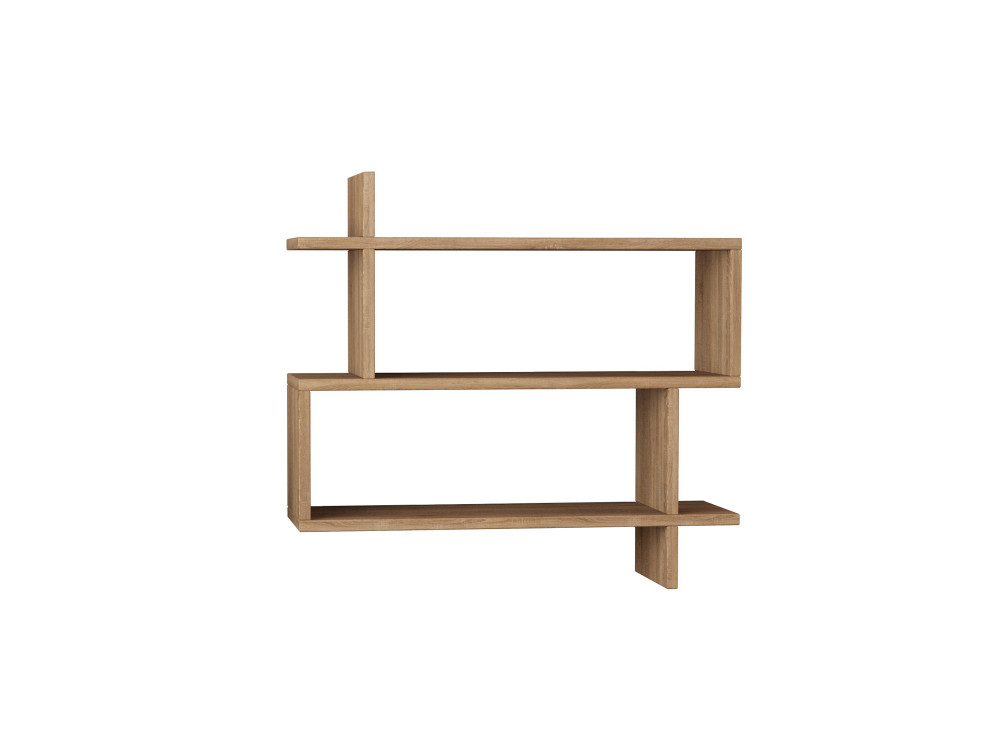 Houten wandplank "Paralel" - 70 x 22 x 65 cm - Bruin