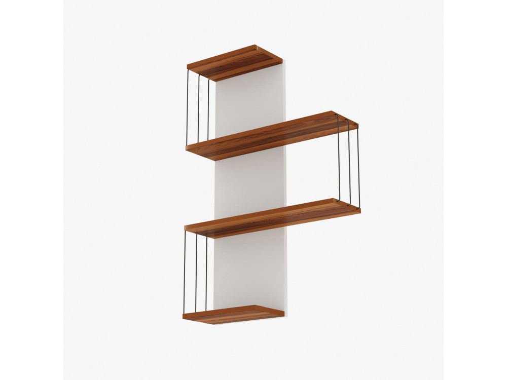 Houten wandplank "Cambel" - 64 x 19 x 96 cm - Bruin