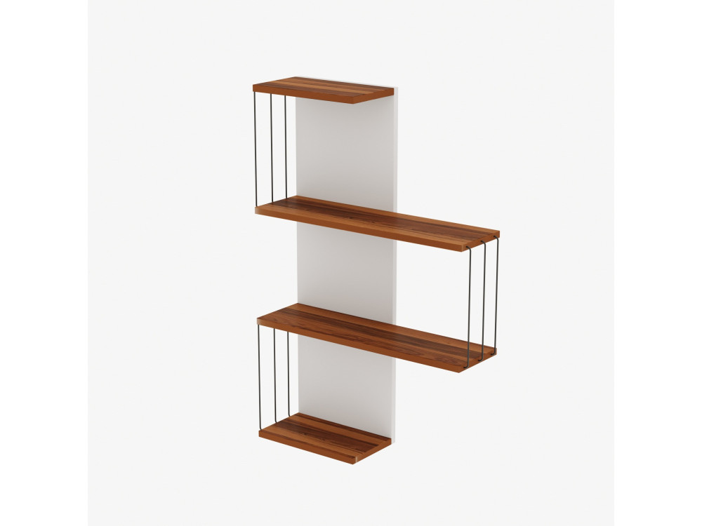 Houten wandplank "Cambel" - 64 x 19 x 96 cm - Bruin