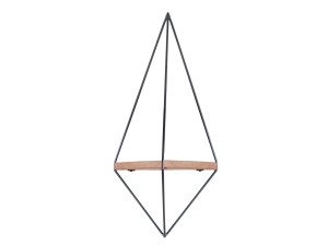 WR039" geometrische houten wandplank - 23 x 15 x 60 cm - Bruin