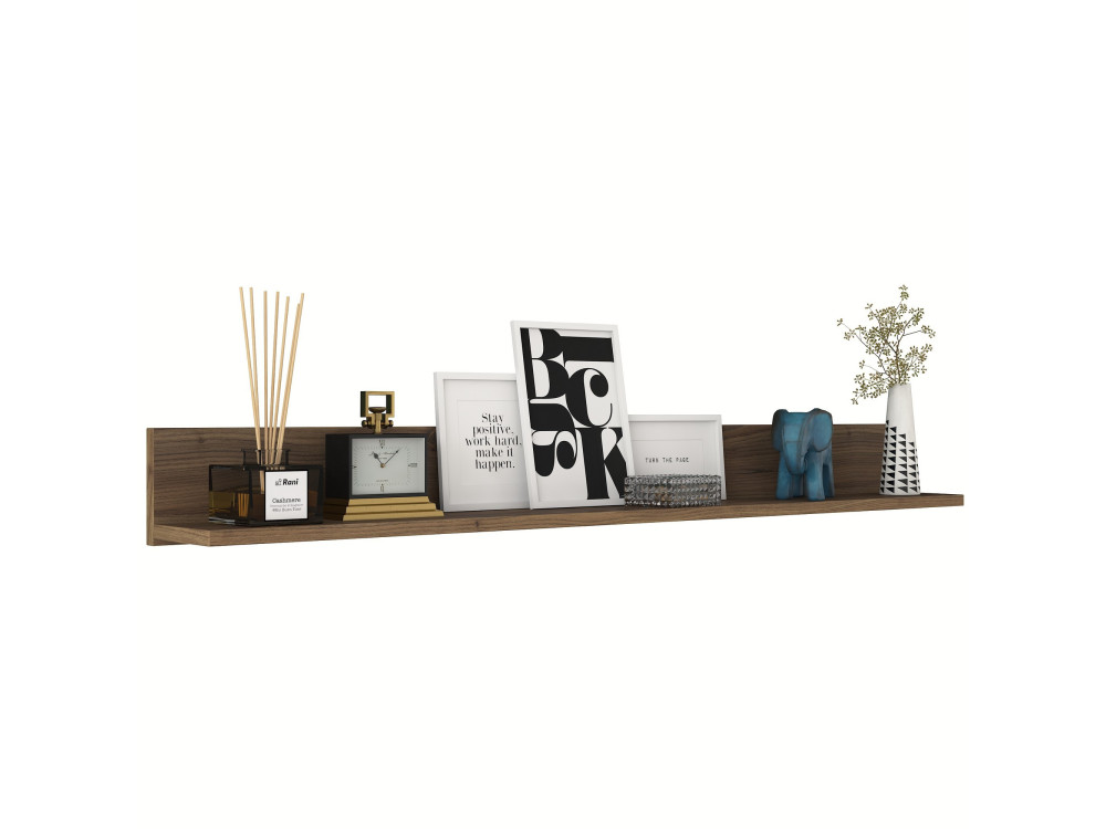 Houten wandplank "Eno" - 135 x 13 x 15 cm - Bruin