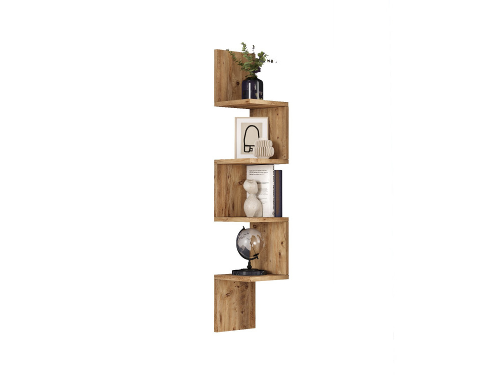 Houten wandplank "Lula" - 22 x 22 x 117 cm - Bruin