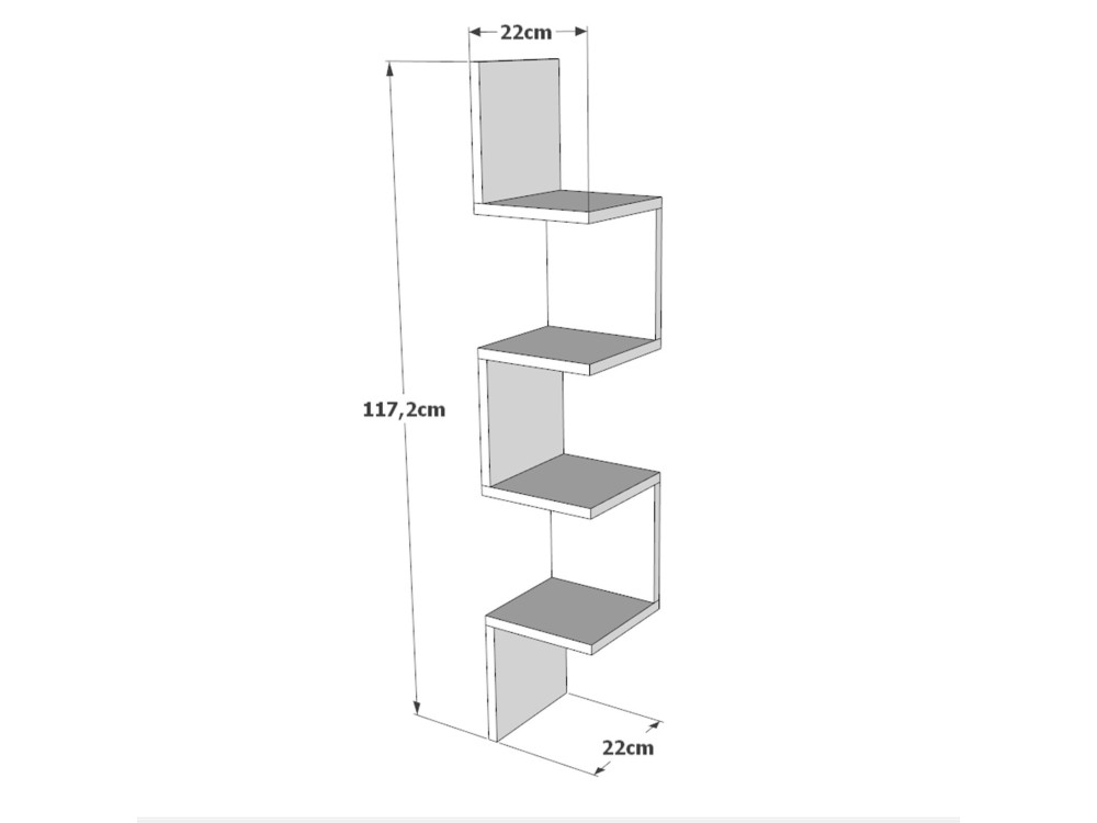 Houten wandplank "Lula" - 22 x 22 x 117 cm - Bruin