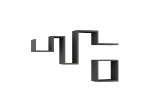 Houten wandplank "Follow" - 116 x 20 x 45 cm - Antracietgrijs