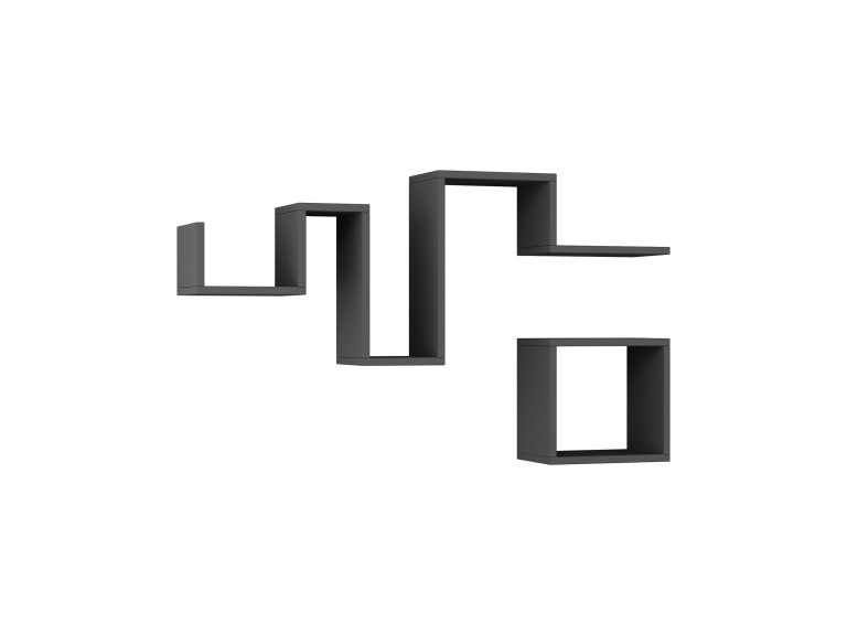 Houten wandplank "Follow" - 116 x 20 x 45 cm - Antracietgrijs