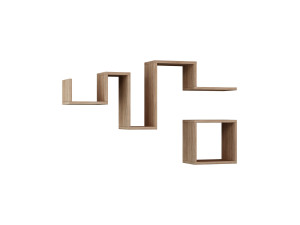 Houten wandplank "Follow" - 116 x 20 x 45 cm - Bruin