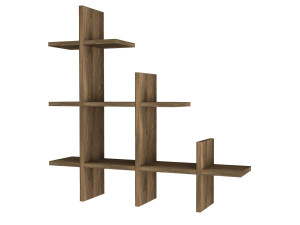 Houten wandplank "Juke" - 76 x 18 x 80 cm - Bruin