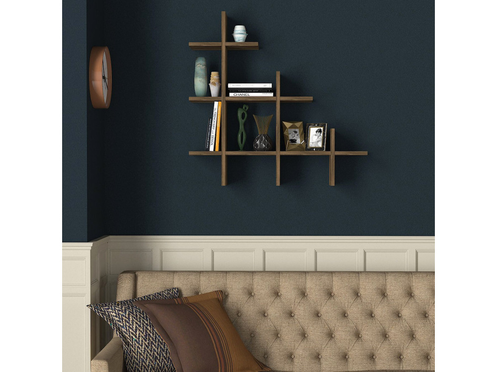 Houten wandplank "Juke" - 76 x 18 x 80 cm - Bruin