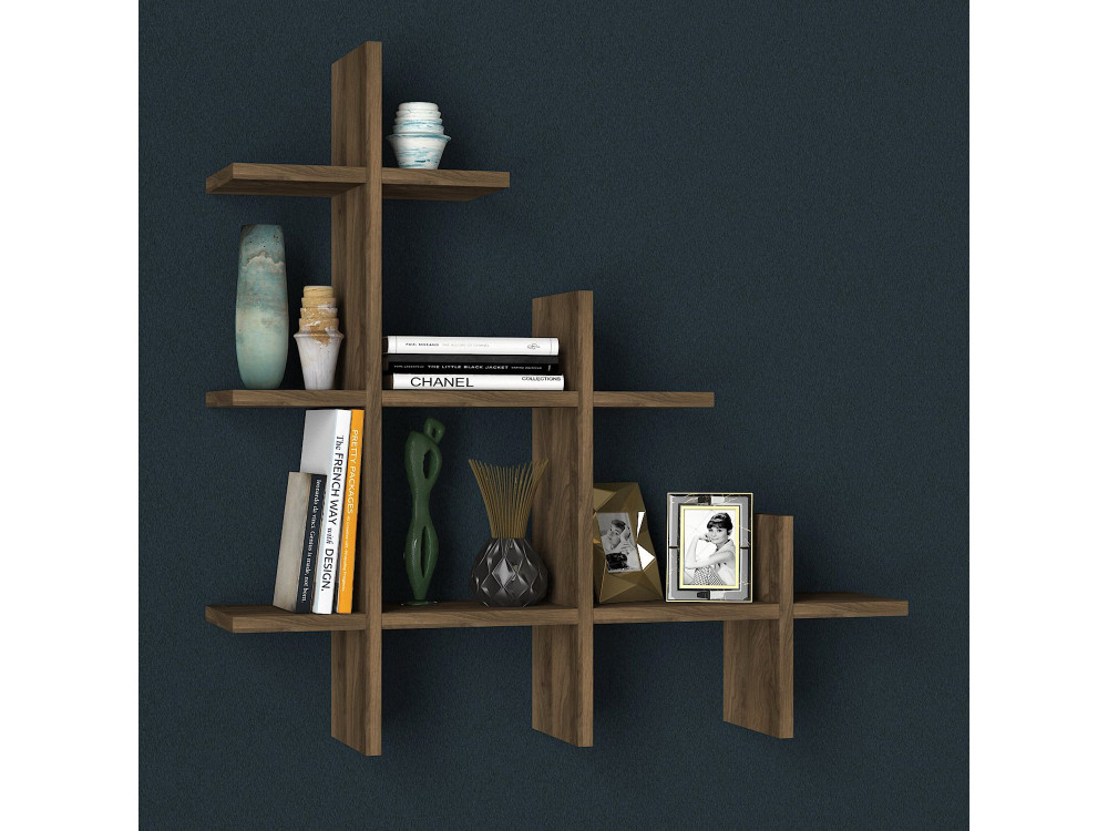 Houten wandplank "Juke" - 76 x 18 x 80 cm - Bruin