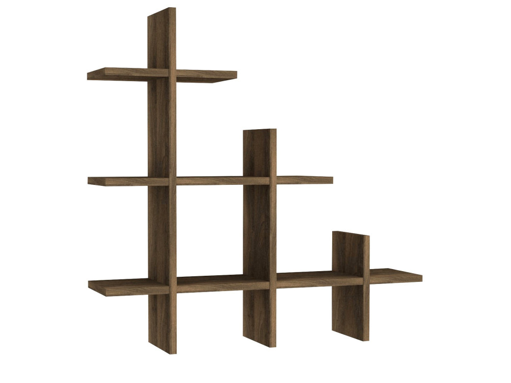 Houten wandplank "Juke" - 76 x 18 x 80 cm - Bruin