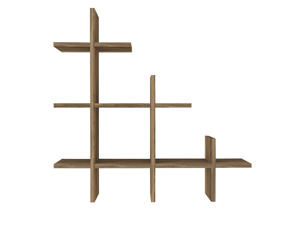 Houten wandplank "Juke" - 76 x 18 x 80 cm - Bruin