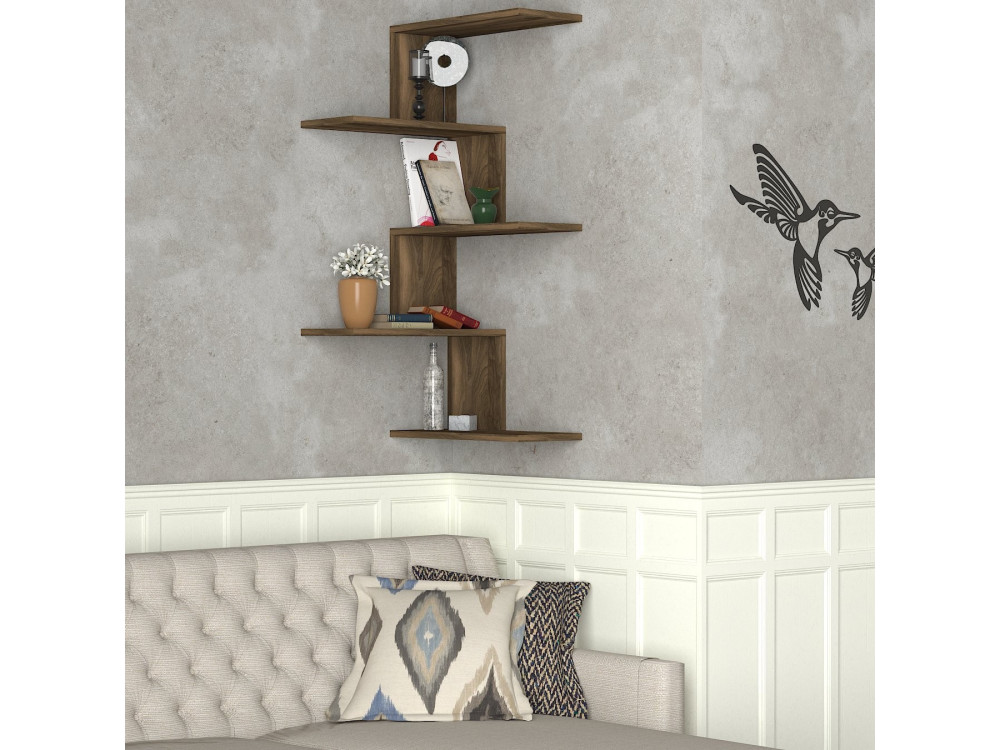 Houten wandplank "Caniko" - 51 x 29 x 109 cm - Bruin