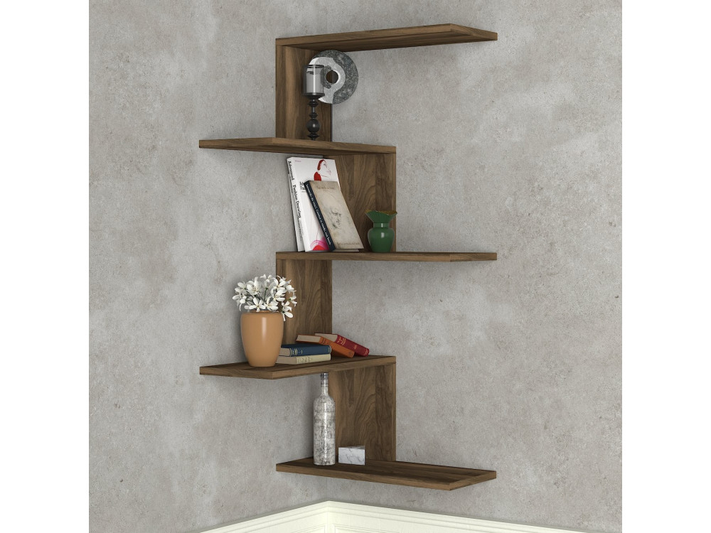 Houten wandplank "Caniko" - 51 x 29 x 109 cm - Bruin