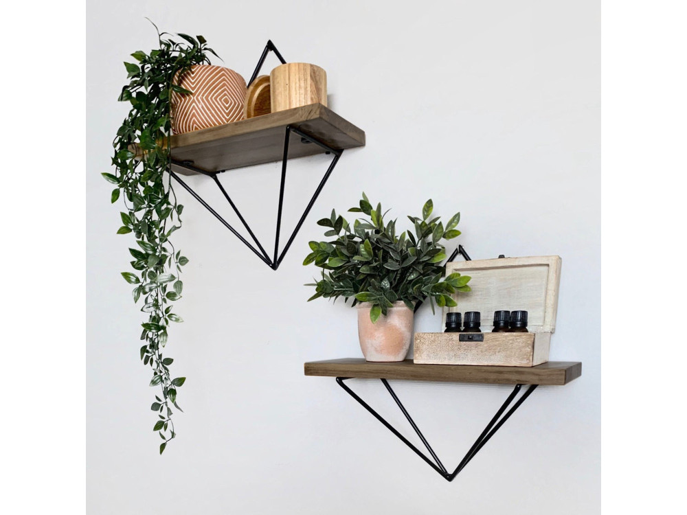 WR046" houten wandplanken - 30 x 14 x 30 cm - Bruin