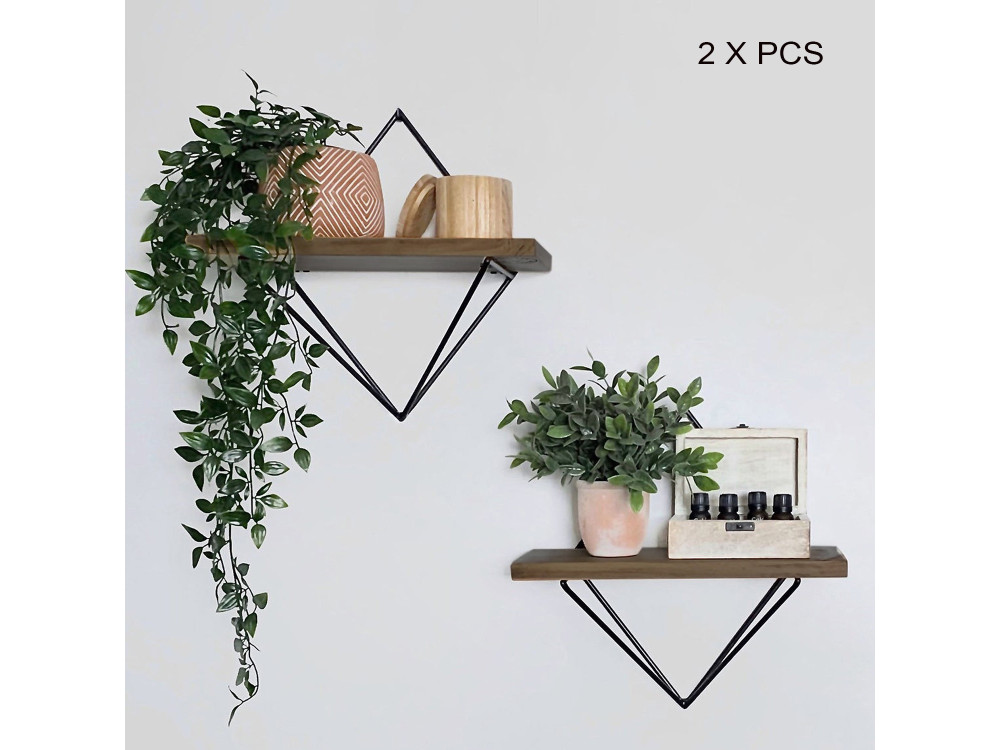 WR046" houten wandplanken - 30 x 14 x 30 cm - Bruin