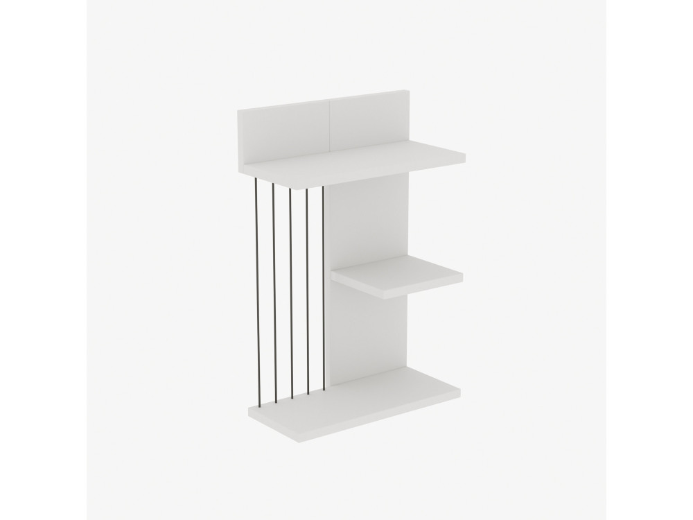 Kinik" houten wandplank - 40 x 19 x 60 cm - Wit