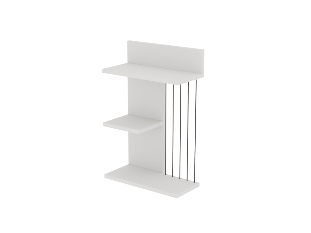 Kinik" houten wandplank - 40 x 19 x 60 cm - Wit