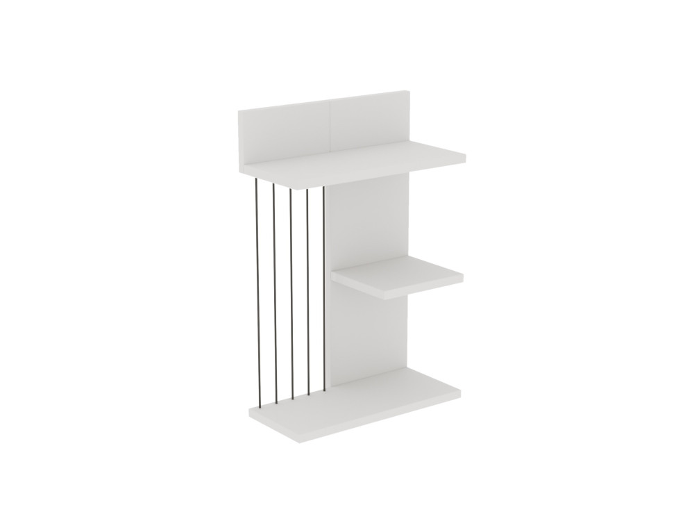 Kinik" houten wandplank - 40 x 19 x 60 cm - Wit