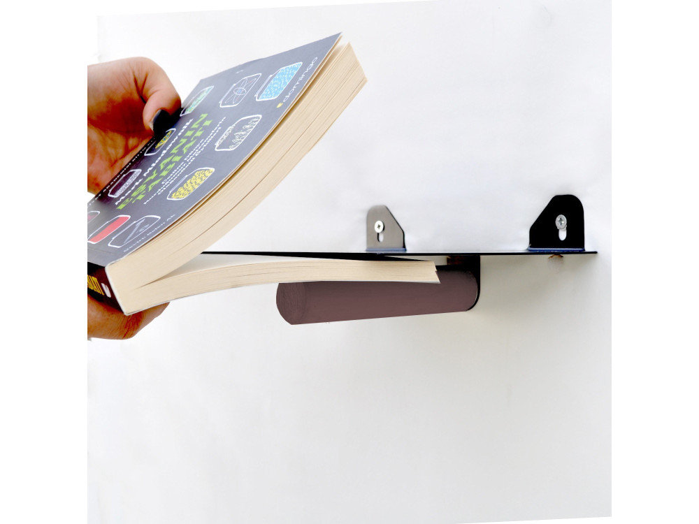 WR042" set van 2 metalen wandplanken - 21 x 6 x 15 cm - Zwart