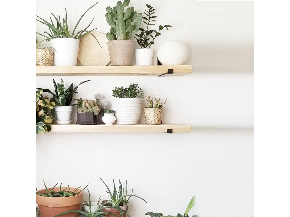 Set van 2 houten wandplanken "LAM008" - 60 x 14 x 16 cm - Beige