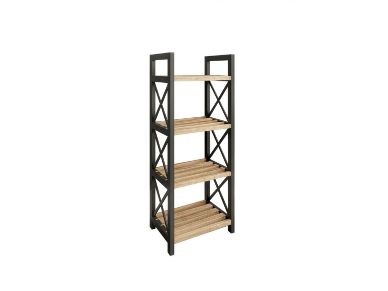 Mini" multifunctionele houten plank - 23 x 18 x 64 cm - Zwart