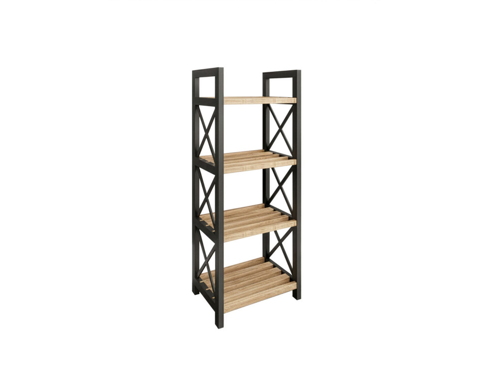 Mini" multifunctionele houten plank - 23 x 18 x 64 cm - Zwart